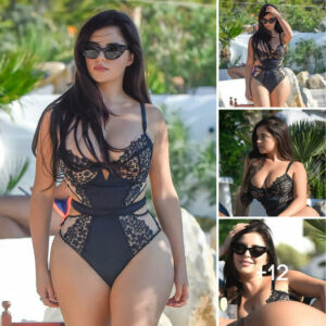 Demi Rose slays in her black cutout swimsuit, flaunting her enviable tiny waist on an incredible Ibiza getaway. Absolutely sensational!