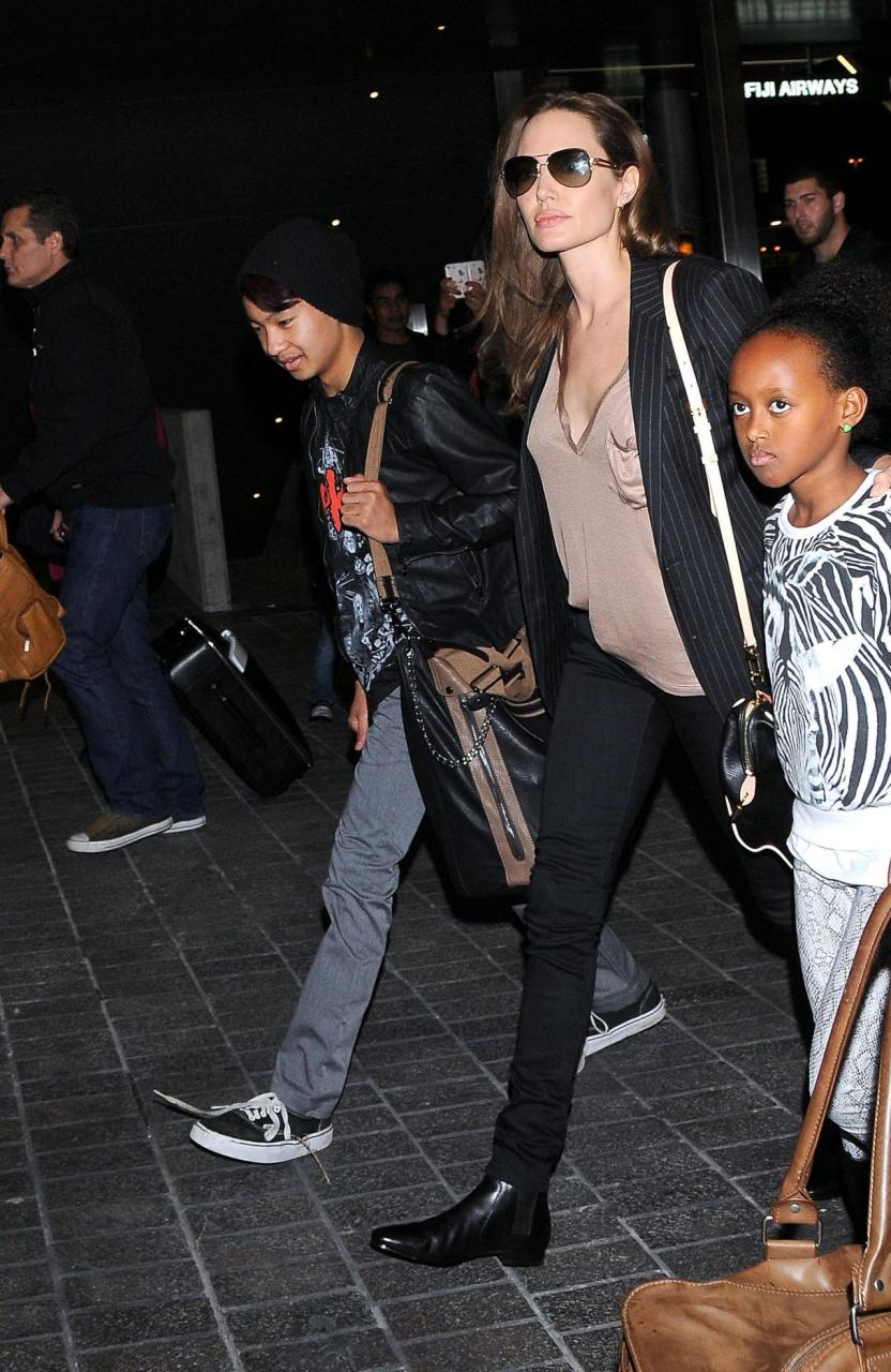 Angelina Jolie and Her Kids at LAX Airport in Los Angeles - March 2014