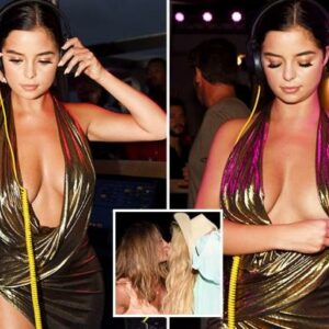 Shimmering in gold  Demi Rose dazzles in this breathtaking mini dress, radiating pure elegance.