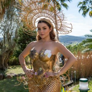 Demi Rose Celebrates Her 28th ‘Earth Day’ in a Stunning Low-Cut Gold Dress