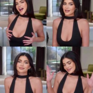 Stepping out in style! Kylie Jenner stuns in a bold cutout dress, exuding confidence and glamour. Black is always a classic choice!