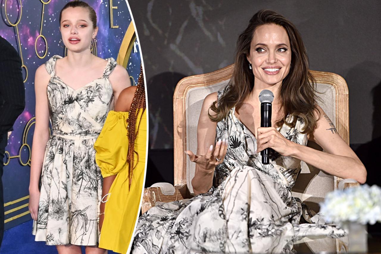 Angelina Jolie and daughter Shiloh wearing the same Dior dress