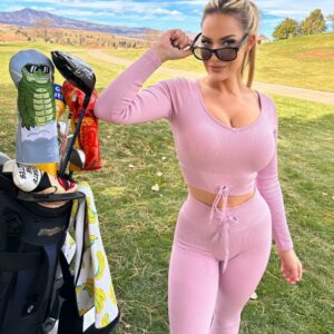 Paige Spiranac Rocks Micro Mini for a Round of Indoor Golf