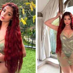 Demi Rose wows in tiny string green