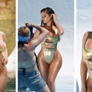 Stunning beach vibes with DEMI Rose x Oh Polly’s sizzling swimsuit collection! Turn heads and slay that summer look in metallic glam