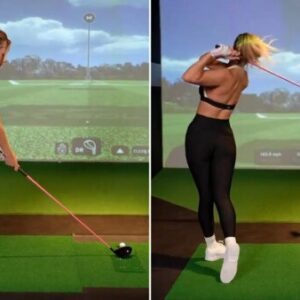 Paige Spiranac shows off her incredible golf swing in skin-тιԍнт leggings and crop top sending fans into ‘overdrive’