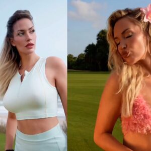 Paige Spiranac halts all golf carts in the field playing golf in provocative Hawaiian style