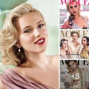 Scarlett Johansson shares a rare group double Vogue cover which celebrates female talent from 14 countries around the world