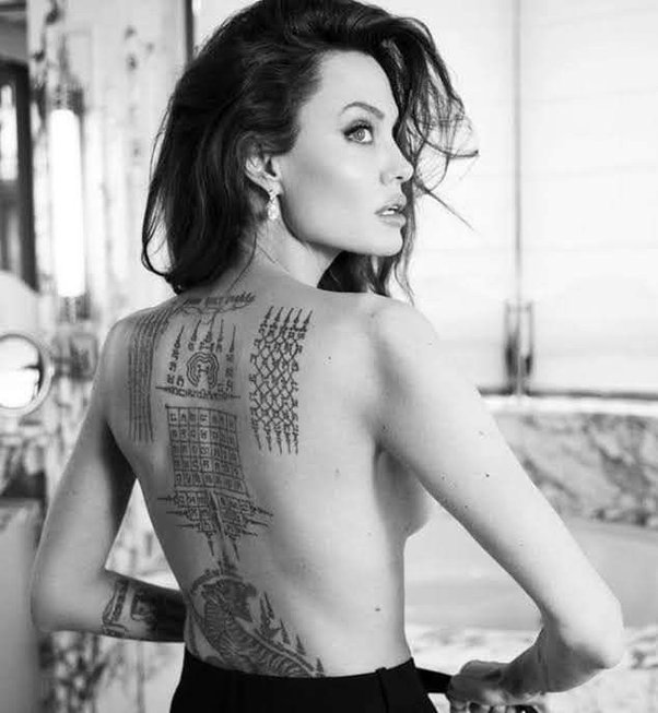 Do Angelina Jolie's tattoos have any special meaning? - Quora