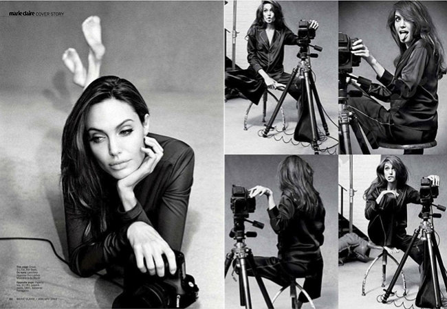 Figurinos de Sucesso: Angelina Jolie para Marie Claire - Janeiro 2012