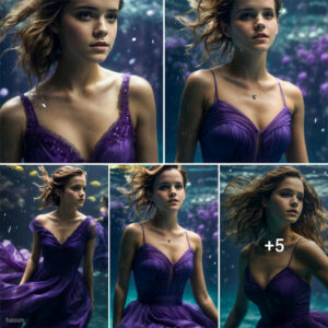 Embracing the magical allure of the ocean depths, wrapped in the enchanting grace of this flowing purple dress. #DeepSeaChic