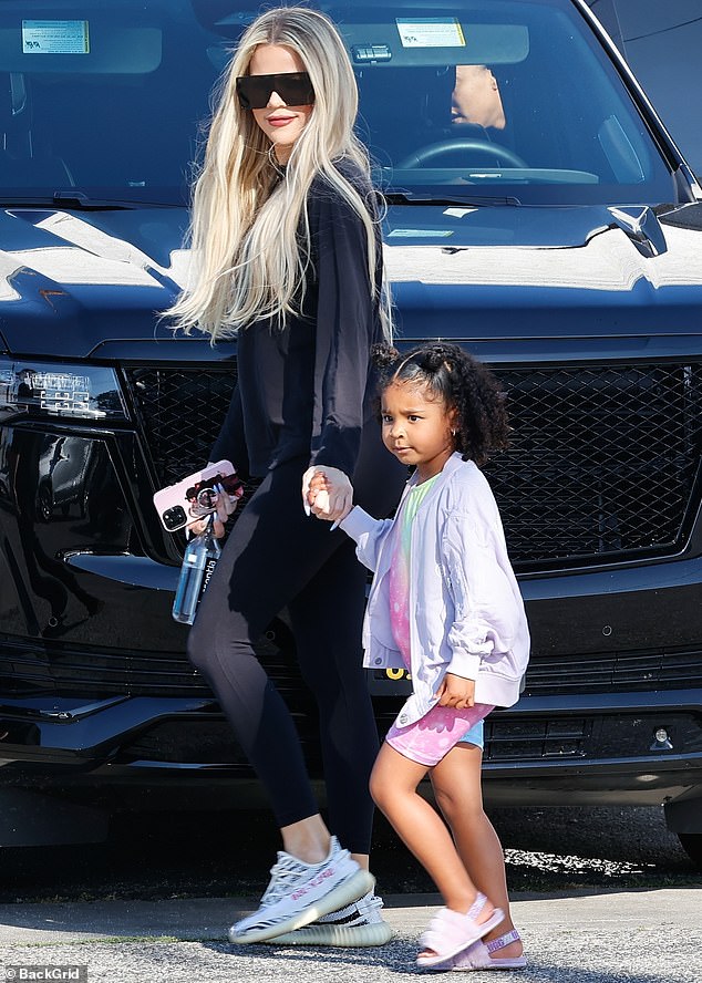 Mother-daughter outing: Khloe Kardashian kept a low-key profile as she stepped out with her daughter True Thompson on Friday afternoon