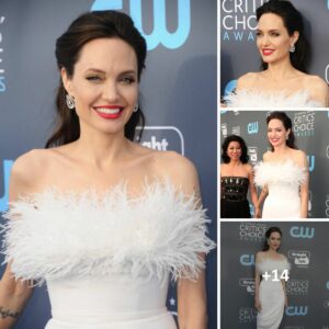 Radiating pure elegance, Angelina Jolie captivated all at the 23rd Annual Critics’ Choice Awards with her mesmerizing presence and grace.