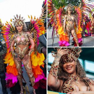 Rihanna radiates confidence and celebrates her natural beauty at Barbados Carnival, inspiring us all to embrace body positivity and selflove.