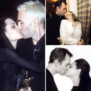 Angelina Jolie and her Brother kissing. “Expressing love and support”