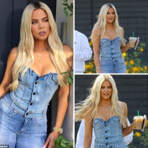 Khloe Kardashian stuns in a curveenhancing denim ensemble for a fabulous collaboration with RHOBH stars. Major glam alert!