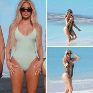 Khloé Kardashian Shows Off Her Curves from All Angles in a Sєxy Mint Green One Piece Swimsuit