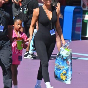 Khloe Kardashian And Daughter Enjoy A Day At Universal Studios