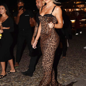 Khloe Kardashian Stuns In Leopard Dress