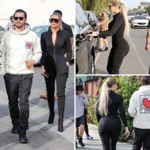 Khloe Kardashian exudes glamour in a chic jumpsuit while enjoying lunch with Scott Disick in sunny LA. Their style game is on point for good times!