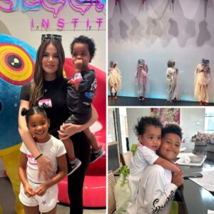 Khlo Kardashian and the kids had a blast getting slimed at the museum! Check out their slimetastic family outing in all its messy glory.