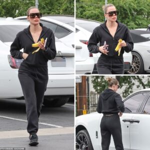 Khloe Kardashian slays in a black tracksuit while running errands in California! Effortlessly chic even on a casual day out.