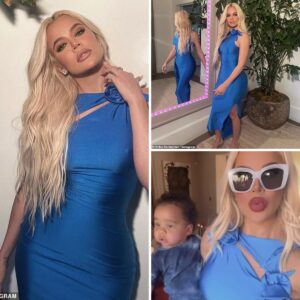 Radiant as ever, Khloe Kardashian turns heads in mesmerizing royal blue attire that exudes elegance and glamour.