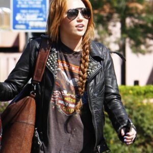 Rockstar vibes all day with Miley Cyrus in her edgy J Brand Henry Duarte Suffragette Skinny Jeans!