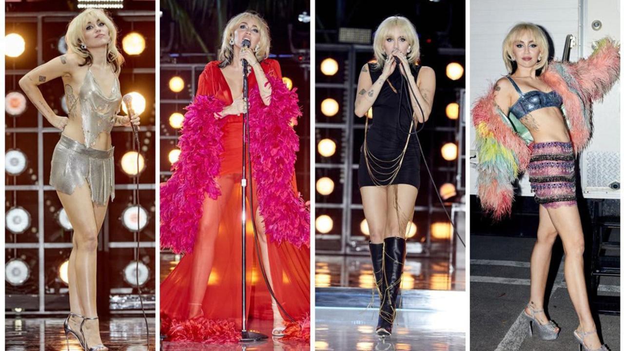 See all the amazing outfits Miley Cyrus pulled off during her NBC New  Year's Eve Party